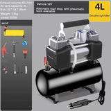 Mini Car Tire Inflator Pump Air Reservoir for Car Painting Small Air Compressor Portable Oil-free Silent Air Pump 3L/4L