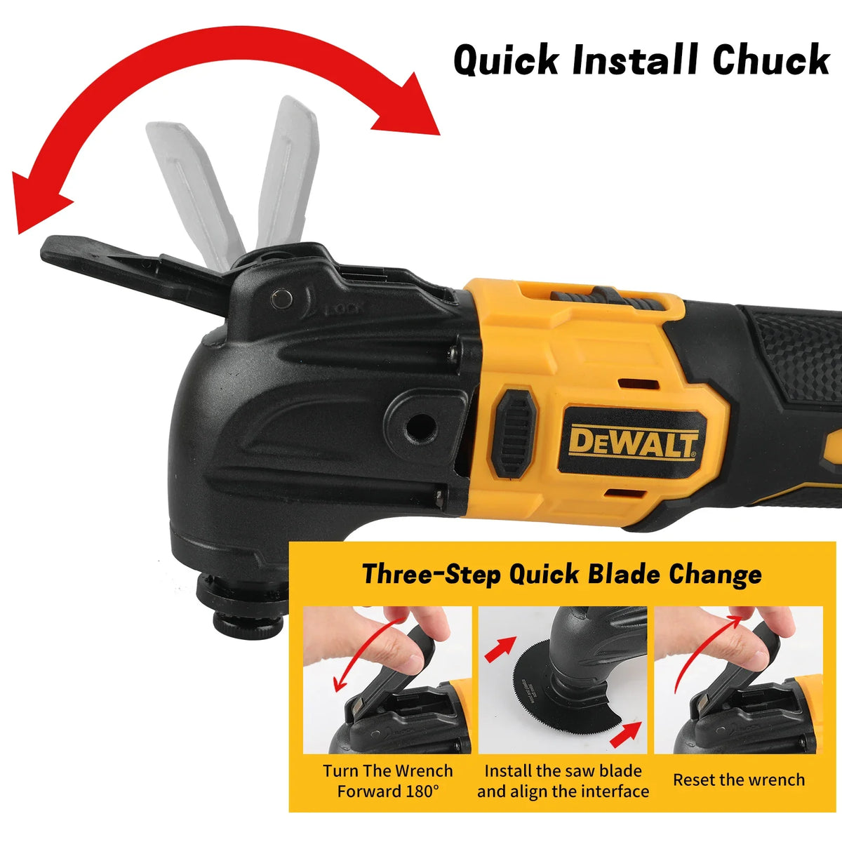 DEWALT Brushless Oscillating Multi-Tool Rechargeable Quick Blade Change for Sanding Trimming Grinding Cutting Jobs
