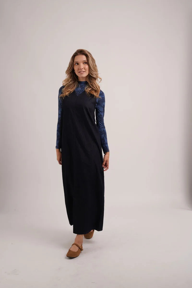 AS AW26 Denim V-Neck sleeveless denim maxi dress woman clothes