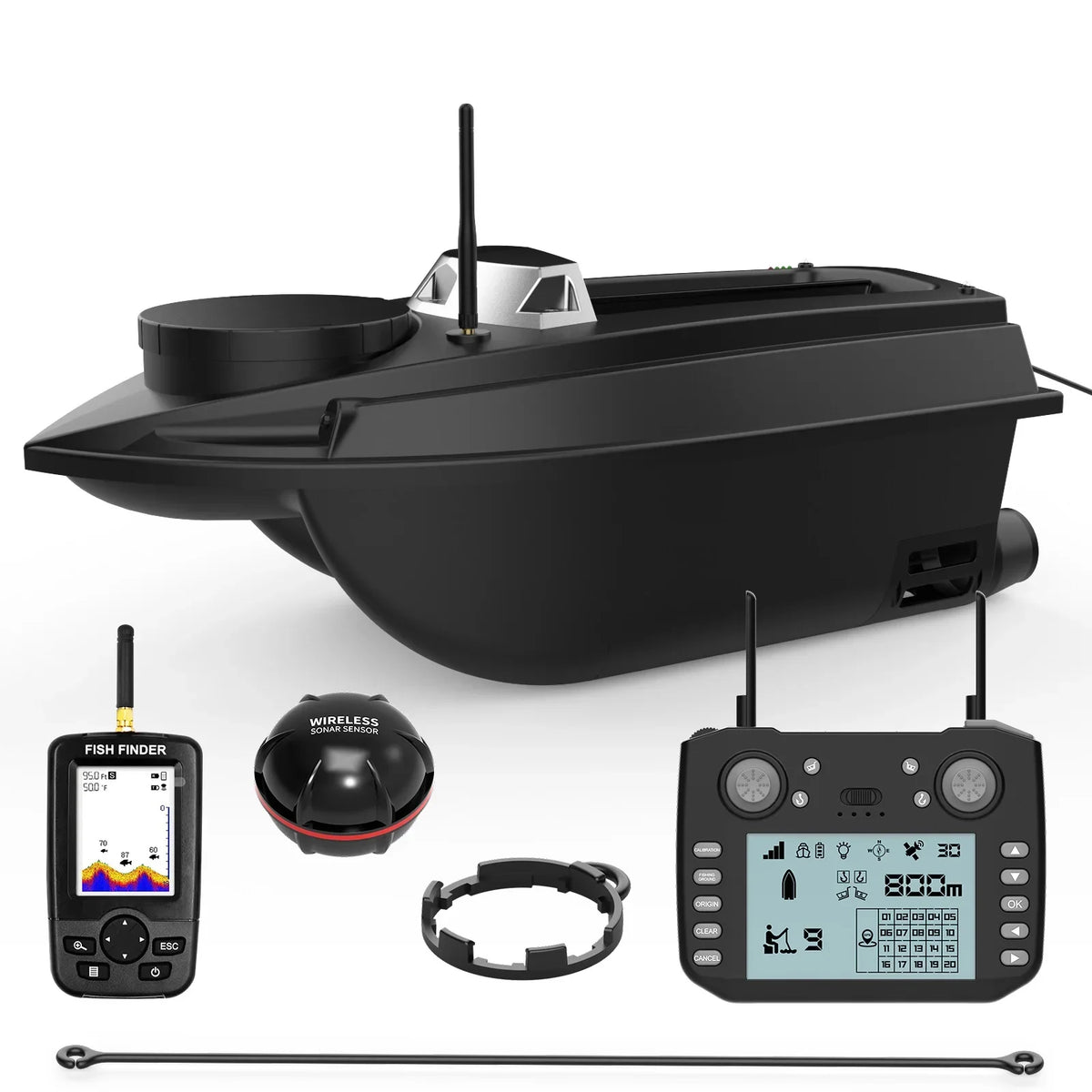 Flytec V030 12V High Speed Sonar Fish Finders GPS Electronic Fence Remote Control Fishing Bait Boat With Motor 180 Ancho