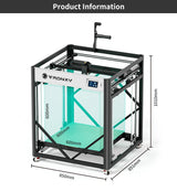 VEHO 600 PRO V3 FDM 3D Printer 600*600*600mm Large Print Size 7-inch Screen With Klipper firmware 3D Printer Kit