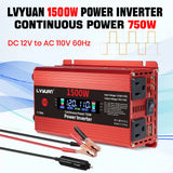2600W 2000W 1500W Car Inverter 12V 110V Power Inversor Smart LCD Display Power Supply for Outdoor Camera/Phone/Drone Charging