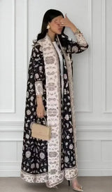Women's Fold Miyake Pleated Abaya Long Sleeve Print Foldable Collar Robe Cardigan Coat New Winter Fashion Original Design 2026
