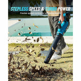 Seesii 40V Brushless Electric Turbo Blower 680CFM Cordless Leaf Blower 20000RPM Dual battery work for Lawn Care Debris Dust