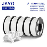JAYO PLA Classic 3D Filament 1.75mm High Speed Matte PLA 3D Printer Filament Neatly Wound 3D Printing Materials 5Rolls/set