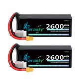 2PCS TERANTY 4S Lipo Battery 14.8V 2600mAh 50C/100C Softcase with T XT60 Plug Car Truck Buggy Helicopter Airplane RC Model Parts