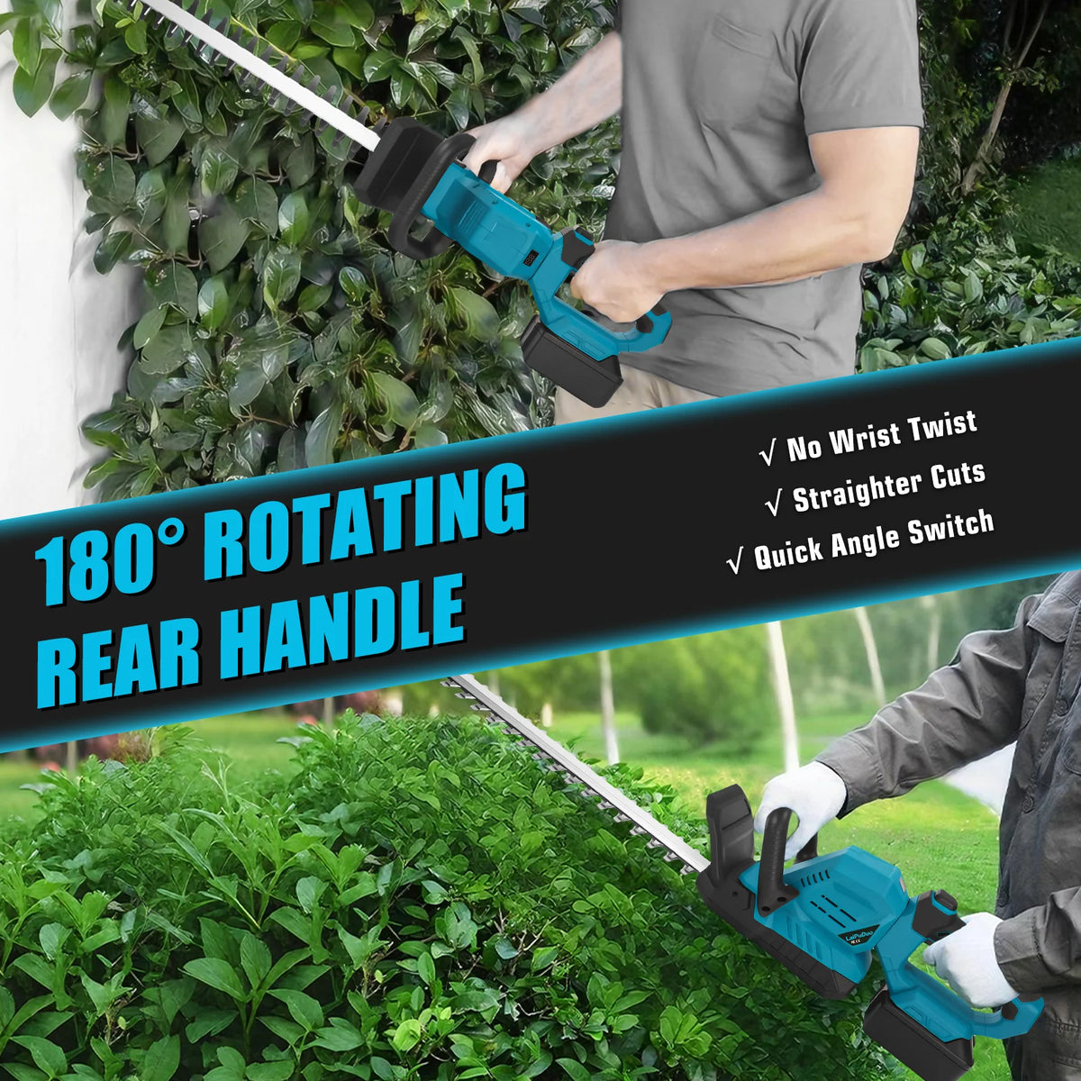 Brushless Electric Hedge Trimmer 3000RPM Cordless Garden Bush Trimmer 180°Rotatable Handle Power Tool For Makita 18V Battery Pin