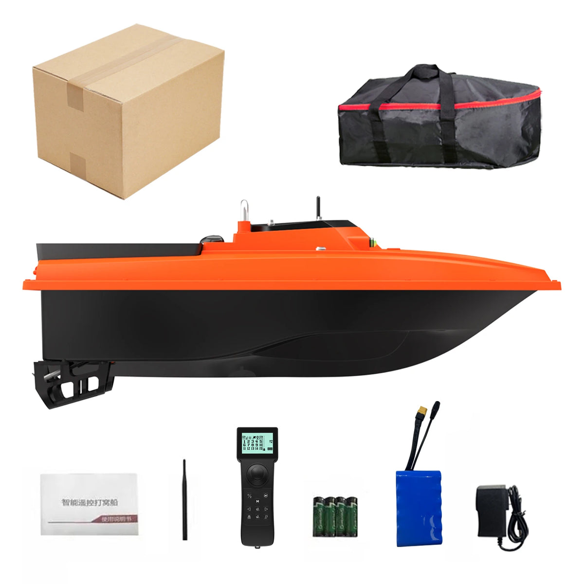 D80B 12V High-Speed Remote Control Bait Boat | IP66 Waterproof Fishing Boat with Bait Tray and Line Release