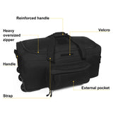 124L Large Capacity Tactical Duffel Bag Rolling Luggage for Heavy-Duty Camping Hiking Luggage Travel Suitcase