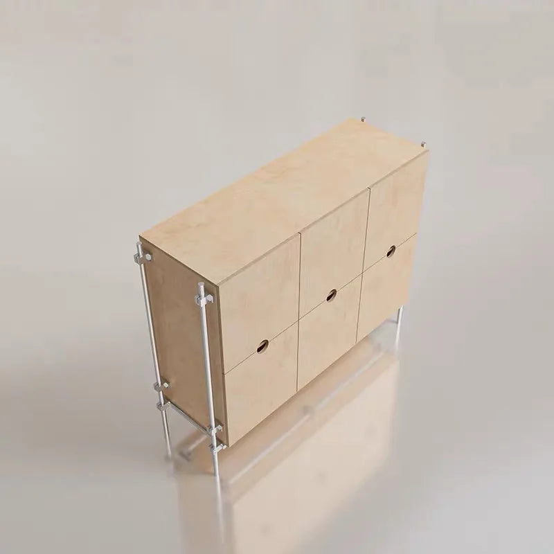 Birch marine board sideboard, industrial style dining room living room storage cabinet drawer living room multi-layer wall stora