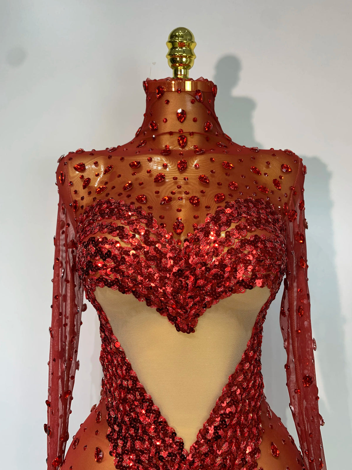 High Quality Rhinestone Sequin Sexy See Through Mesh Mini Dress Women Evening Party Nightclub Singer Stage PerformanceCostume
