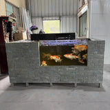 All-in-One AquariumMovable Metal Koi Fish Garden Fish Tank Above-Ground Pond Aquarium Filter System For Landscaping Decking Beau