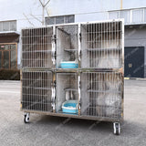 TTHot Selling Veterinary Clinic Equipment Two Layers Combined Cat Cage Stainless Steel Animal Customizable Sustainable