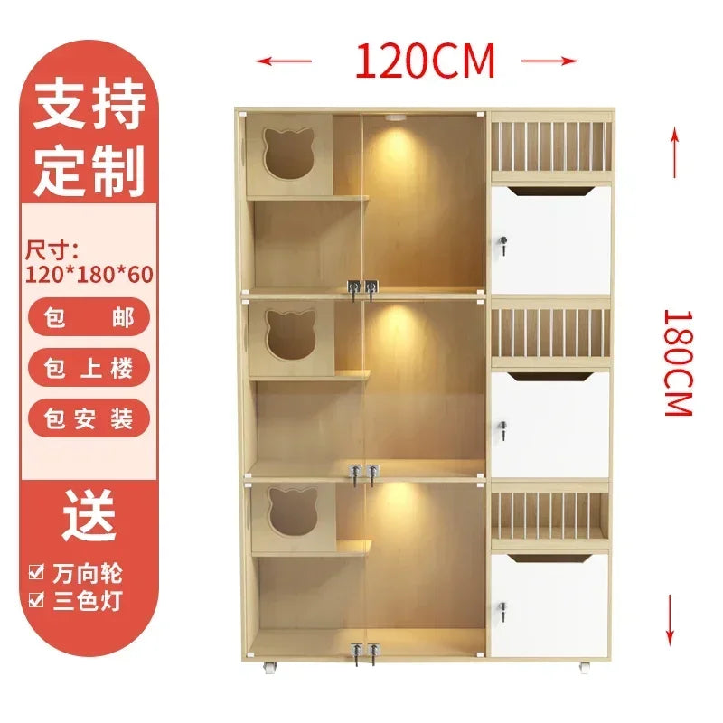 Cat Cage Cat Villa Cat Nest Cattery Pet Display Cabinet Delivery Room Pet Shop