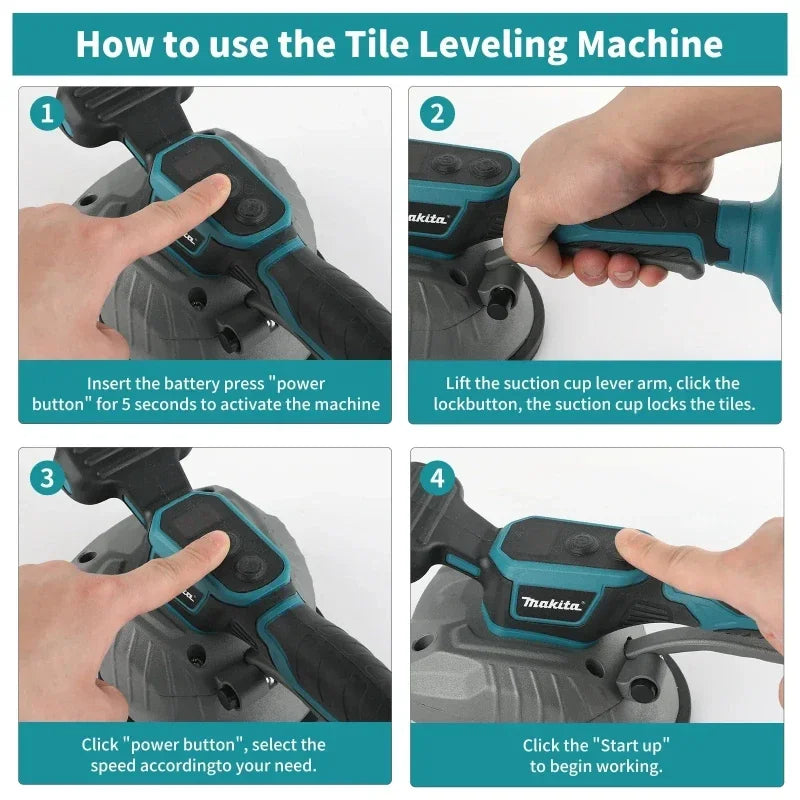 Makita Tile Vibration Leveling Machine 5-SPEED Adjustable Cordless Tile Installation Tool Wall Floor Power Tool For 18V Battery