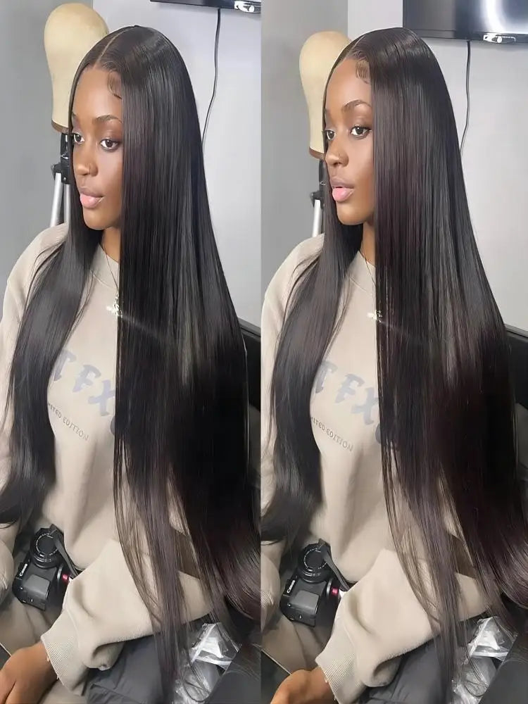 40 46 Inch 200 Density Frontal Wig For Black Women Brazilian Wigs Human