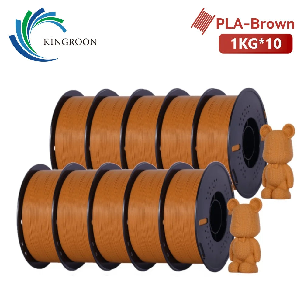 KINGROON 10KG PLA Filament For 3D Printer 1.75mm Wholesale 3d Printing Wire Materials Neatly Wound Vacuum Packaging Fast Ship
