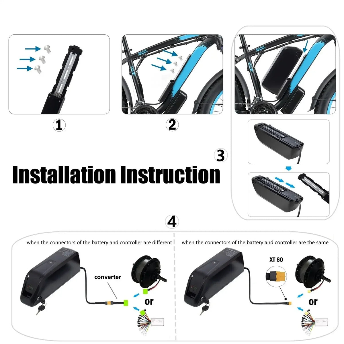Hailong E-Bike Battery 36V 48V 20000mAh 20Ah Mountain Bicycle 18650 Electric Bateria Pack for Bafang 1500W 1000W 750W 500W