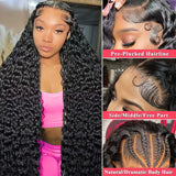Human Hair Wigs 13x4 Deep Wave Frontal Wig Lace Wig 13x6 Human Hair 250