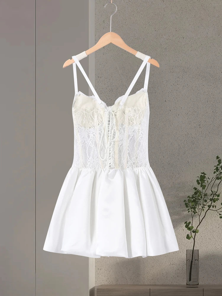 Sexy Fishbone Corset Mini Dress Women Hollow Out Backless Bandage Bubble A Line Vestidos Female 2026 Chic Party Festival Dresses