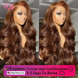 Body Wave Chocolate Brown Wig Human Hair Lace Front Wig Brown Wigs Glueless Human Hair 13x6 5x5 Hd Lace Frontal Wigs For Women