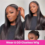 4x4 5x5 HD Lace Frontal Glueless Wig Human Hair 30 40 Inch Straight Human Hair Wig Pre Plucked Straight HD Lace Frontal Wig 13x6