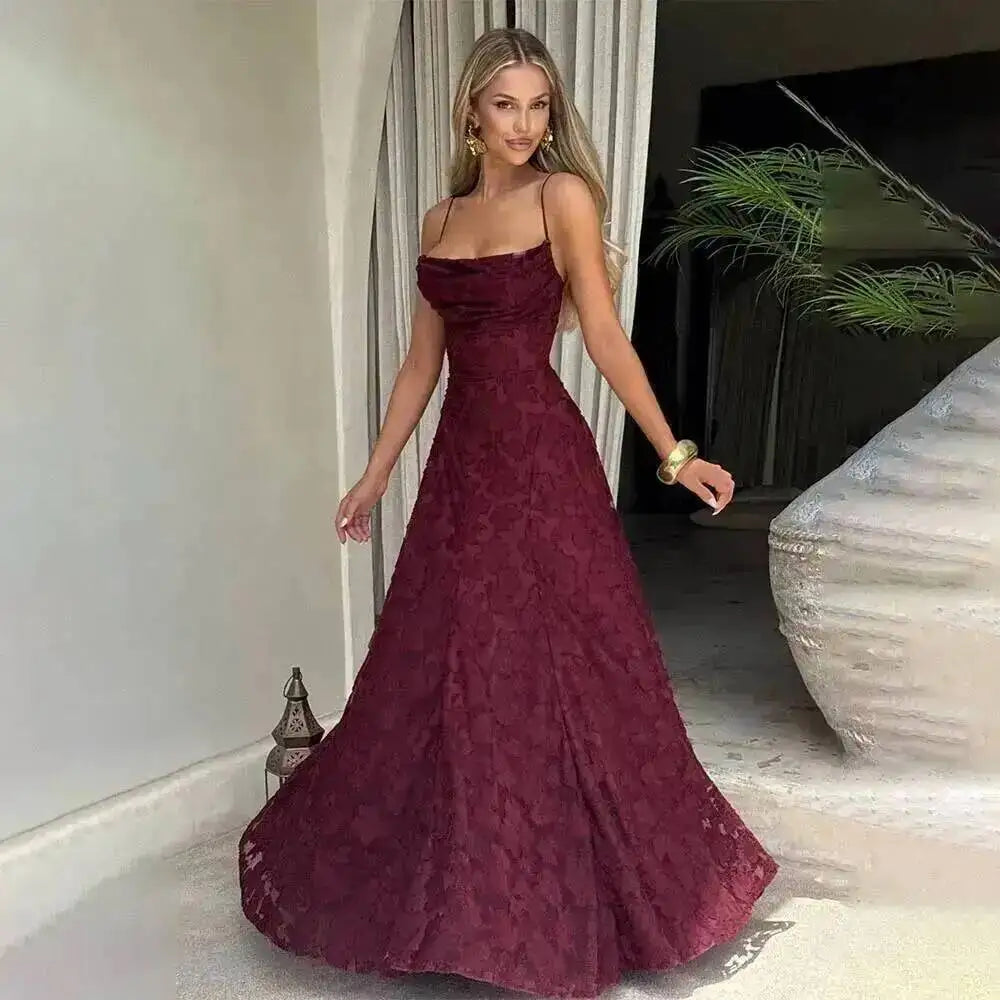Giyu Sexy Evening Party Dresses Women 2026 Summer Beach Backless Bandage Maxi Long Dress Big Swing Jacquard Holiday Wedding Robe