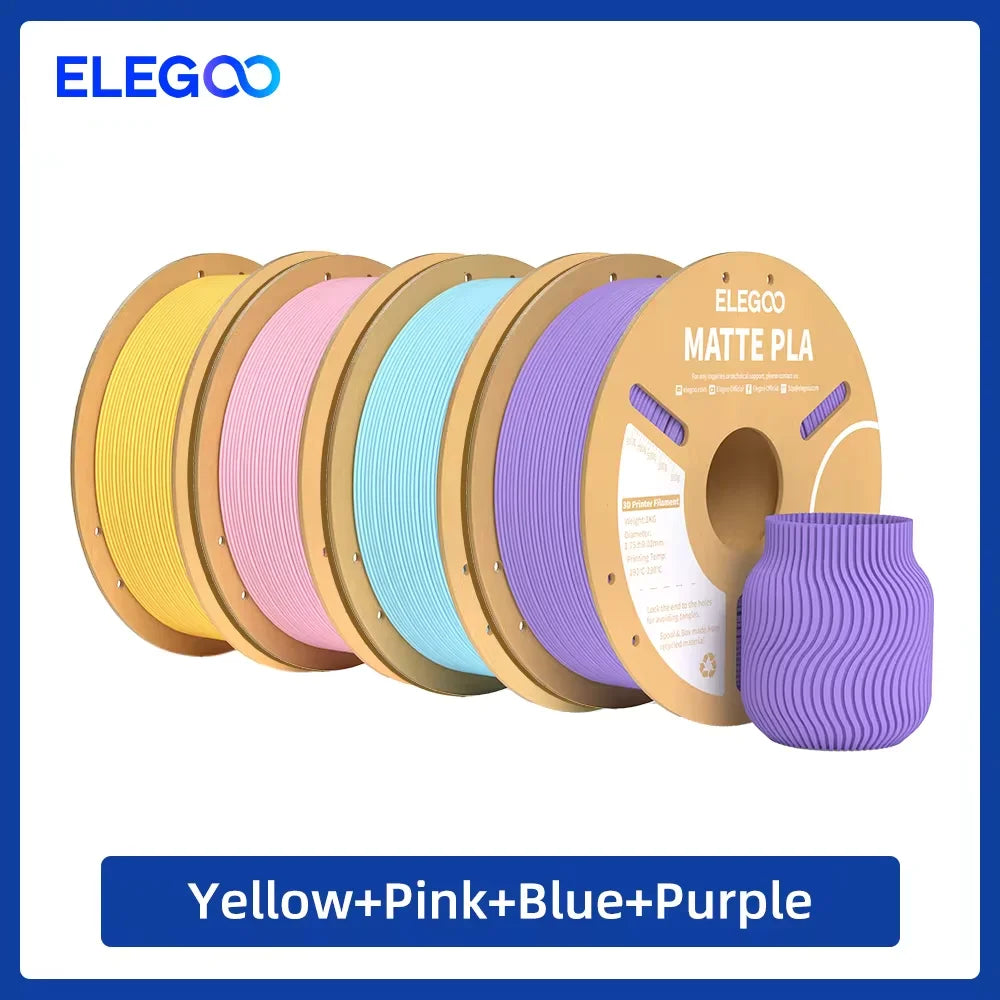 ELEGOO Multiple-Color Matte PLA Filament 1.75mm 2KG/4KG/5KG/10KG For EU US