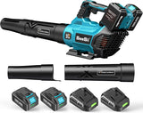 Seesii 40V Brushless Electric Turbo Blower 680CFM Cordless Leaf Blower 20000RPM Dual battery work for Lawn Care Debris Dust