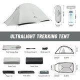 Naturehike Cloud Up UL Camping Tent Ultralight 15D Quick Bulid Beach Tents Outdoor Waterproof Two Person Large Hiking Tent