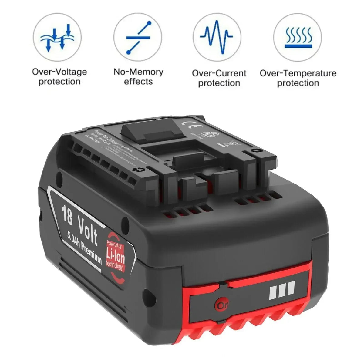 High-Performance 18V 6.0Ah LITHIUM-ION Battery Replacement for Bosch 18V BAT609 BAT612 BAT618 GBA GSR GSB Rechargeable Battery