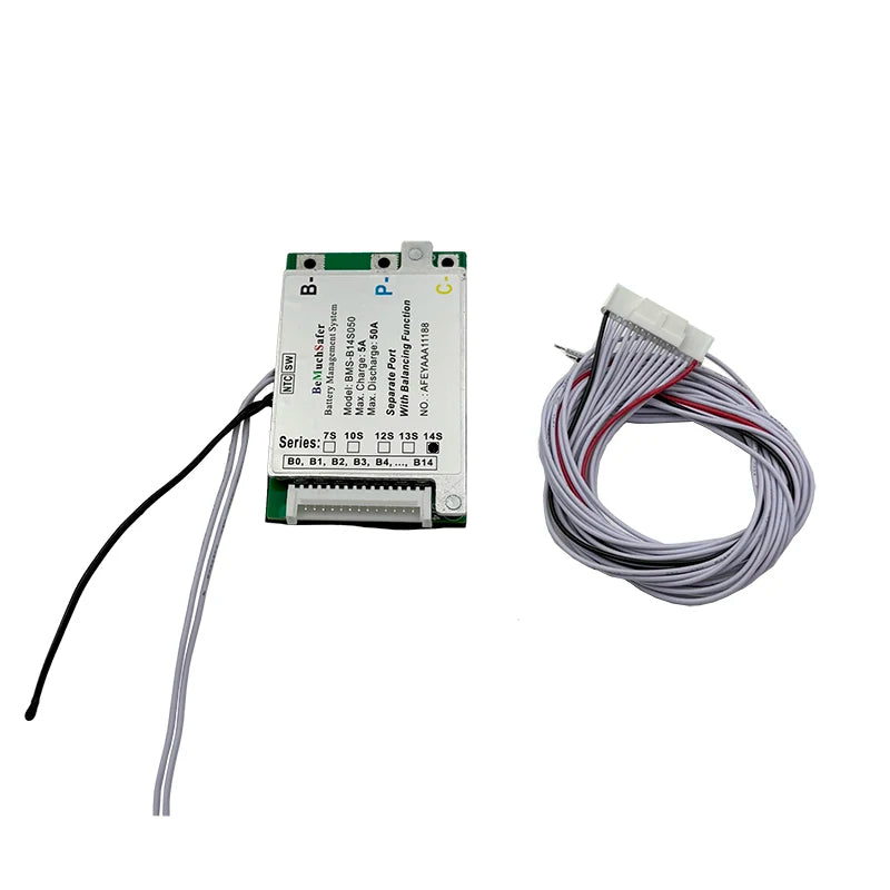 BeMuchSafer 7S 10S 12S 13S 14S 50A Battery BMS 24V 36V 43V 48V 52V BMS 7S50A 10S50A 12S50A 13S50A 14S50A for DIY EBike Battery