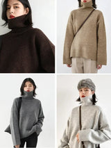 CHIC VEN Women's Sweater Autumn Winter New Turtleneck Knit Pullover Loose Clothes for Women Warm Solid Basic Female Tops 2026