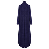 Miyake Pleated Turndown Collar Long Sleeve Cardigan Dress Long Coats Women New Abaya Fashion Solid Loose Large Size Clothes