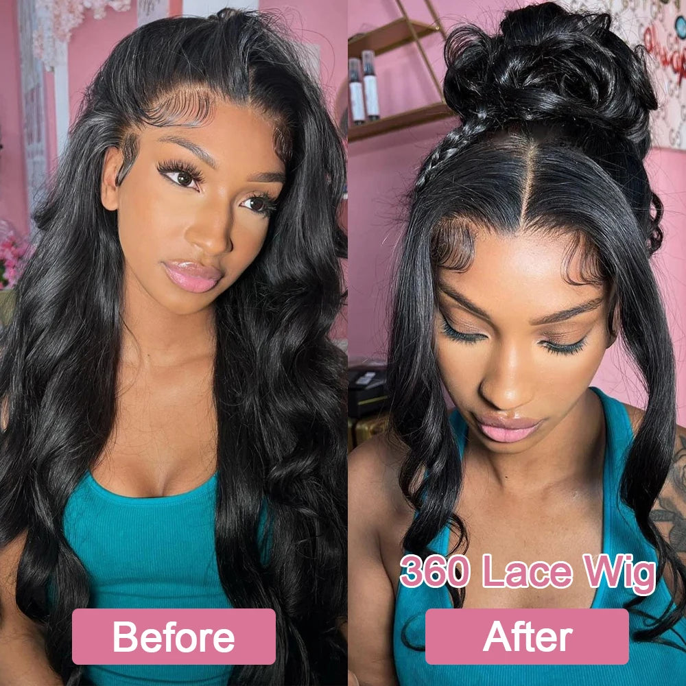40 Inch Body Wave 360 Full HD Lace Frontal Wigs Human Hair Preplucked Brazilian 250 Density 13x6 Lace Front Human Hair Wig