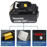 2026 100% Makita BL1860 BL1850B BL1850 BL1840 BL1830 Screwdriver Battery Charger 18v 6Ah/5Ah Replacement Power Tool Batteries.