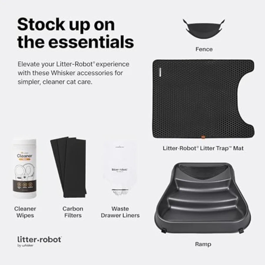 Litter-Robot 3 Connect Automatic Self-Cleaning Cat Litter Box with App Control for Clumping Litter Reduces Odors 1-Year Warrant