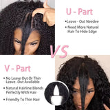 30 32 Inch Long Kinky Straight U Part Wigs Human Hair Wigs V Part Yaki