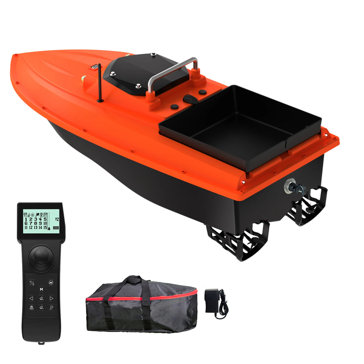 D80B 12V High-Speed Remote Control Bait Boat | IP66 Waterproof Fishing Boat with Bait Tray and Line Release