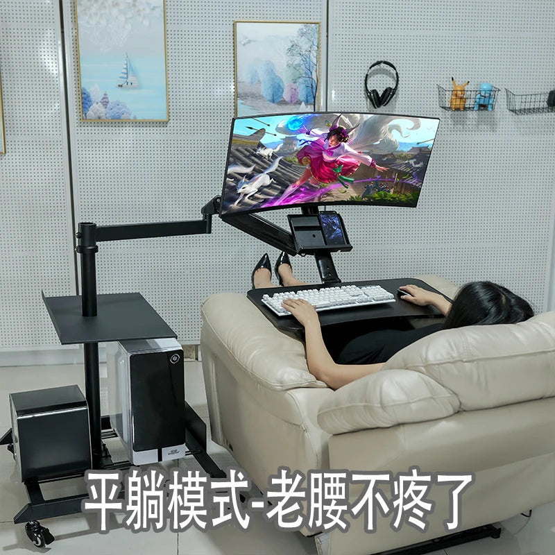Bedside lazy computer suspension bracket table household desktop bedside table mobile e-sports space cockpit multi-function