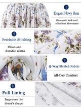 Oligai Floral Print Midi Sundress Elegant Spaghetti Strap Flowy Dress Aussie Summer Women Boho Chic Beach Dress