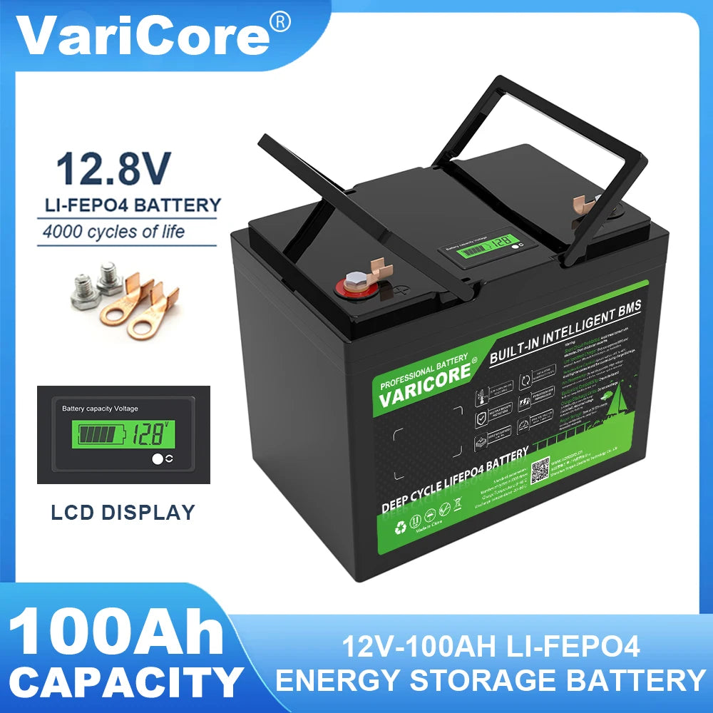VariCore 12V/12.8v 340Ah 360Ah 180Ah 120Ah 100Ah 4s LiFePO4 Battery Lithium Iron Phosphate Batteries for RV Golf Cart Tax Free