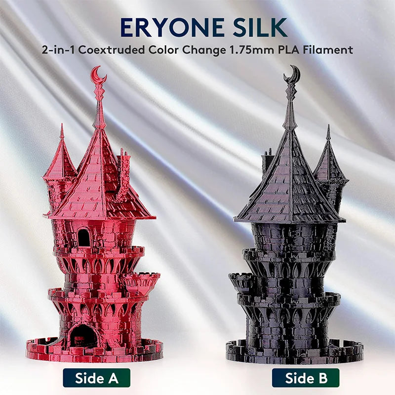 ERYONE 3/5/10KG Dual Color Silk PLA Filament 3D Print,Multicolor Available,Diameter:1.75mm,Tolerance:+/-0.03mm,1KG/Spool