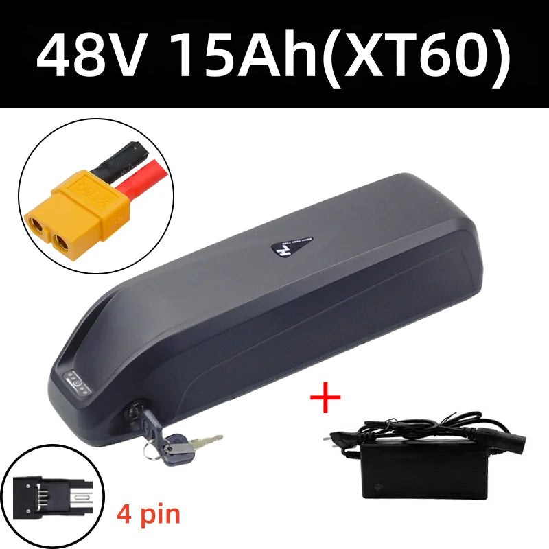 Hailong Downtube Lithium Battery 36/48/52V, 12-30Ah Capacity for Bafang BBS02 BBS03 BBSHD E-Bike Motors