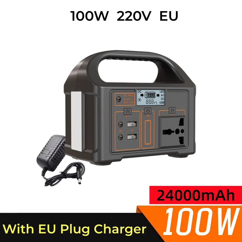 Jsdsolar 300W 500W Portable Solar Power Station Generator 110V220V LED Light Emergency Solar Power Bank for Home Outdoor Camping