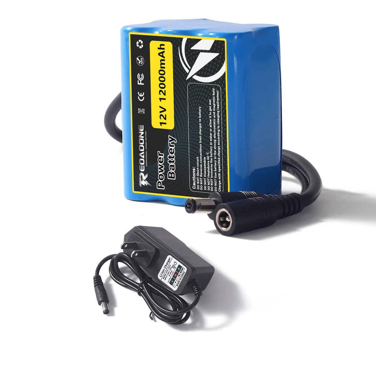 12V 12000mAh Rechargeable Lithium Ion Battery Pack 3S2P with BMS Protection for LED Strip Light Toy Car Security System