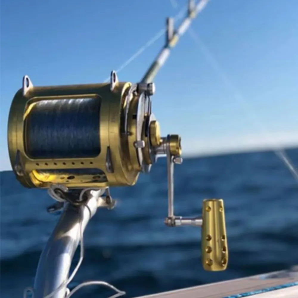 30W 50W 80W Heavy Duty 2 Speed Offshore Big Game Fishing Reel Deep Sea Boat Tuna Saltwater Fishing Trolling Reel
