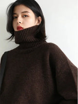 CHIC VEN Women's Sweater Autumn Winter New Turtleneck Knit Pullover Loose Clothes for Women Warm Solid Basic Female Tops 2026