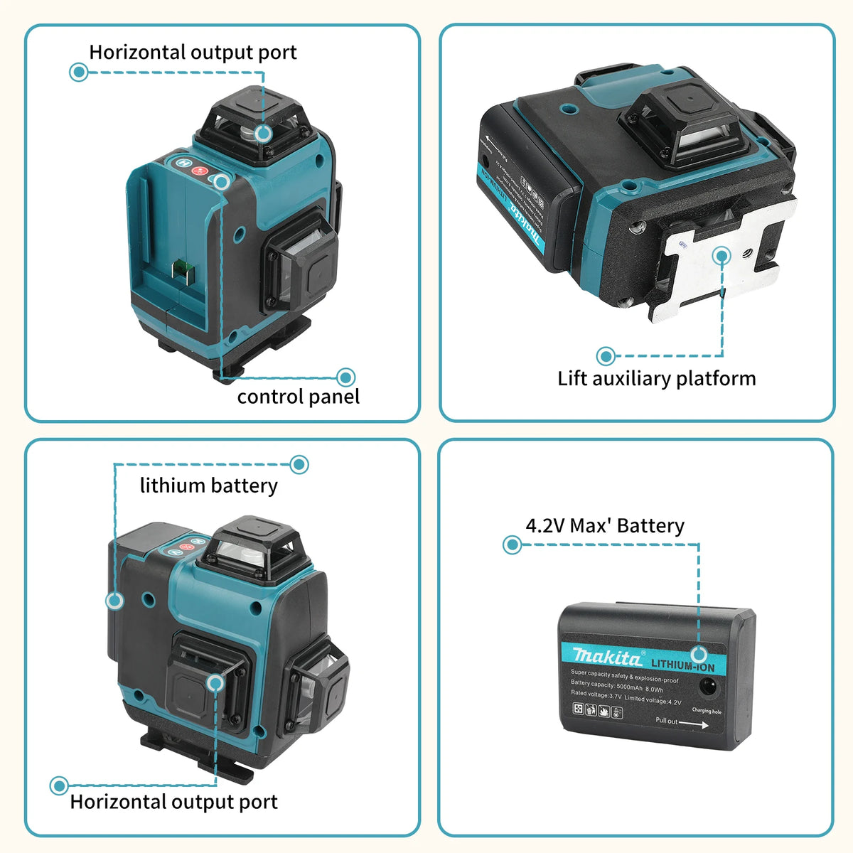 Makita Self-Leveling Laser Level Anti-tilt Alarm Function Ensure Accurate Alignment During Construction And Renovation tools