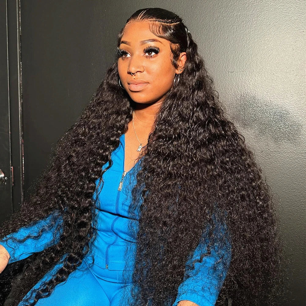 Deep Wave Glueless Invisible Strap 360 HD Full Lace Wig Human Hair 13x4 13x6 Water Wave Lace Front Wig 4x4 5x5 Closure Curly Wig